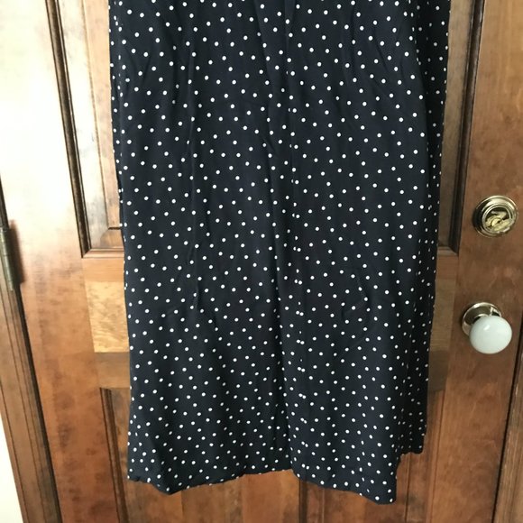 LOFT Black w/White Polka Dots Short Sleeve Dress Size 14 - Picture 10 of 11